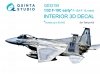 Quinta Studio QD32155 F-15C Early/F-15A/F-15J early 3D-Printed & coloured Interior on decal paper (Tamiya) 1/32