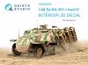 Quinta Studio QD48293 Sd.Kfz 251/1 Ausf.D 3D-Printed & coloured Interior on decal paper (Tamiya) 1/48