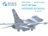 Quinta Studio QDS32003 F-16C 3D-Printed & coloured Interior on decal paper ( Tamiya ) (small version) 1/32