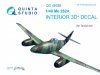 Quinta Studio QD48088 Me-262A 3D-Printed & coloured Interior on decal paper (for Tamiya kit) 1/48