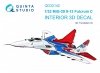 Quinta Studio QD32142 MiG-29 9-13 Fulcrum C 3D-Printed & coloured Interior on decal paper (Trumpeter) 1/32