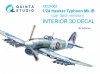 Quinta Studio QD24002 Hawker Typhoon (Car Door) 3D-Printed & coloured Interior on decal paper (Airfix) 1/24