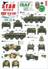 Star Decals 72-A1102 ISAF-Afghanistan # 3. Peacekeepers from Bulgaria, Hungary and Portugal. BRDM-2, BTR-80A, Panhard VBL. 1/72