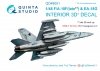 Quinta Studio QD48051 F/A-18F late / EA-18G 3D-Printed & coloured Interior on decal paper (for Hasegawa kit) 1/48