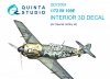 Quinta Studio QD72009 Bf 109E 3D-Printed & coloured Interior on decal paper (Special Hobby) 1/72