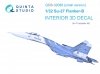 Quinta Studio QDS32088 Su-27 3D-Printed & coloured Interior on decal paper (Trumpeter) (small version) 1/32