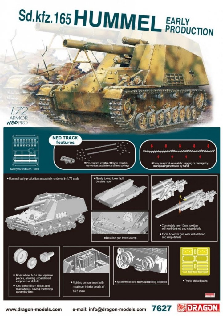 Dragon Armor 1:72 Scale German Hummel Self-Propelled Howitzer - Military Model