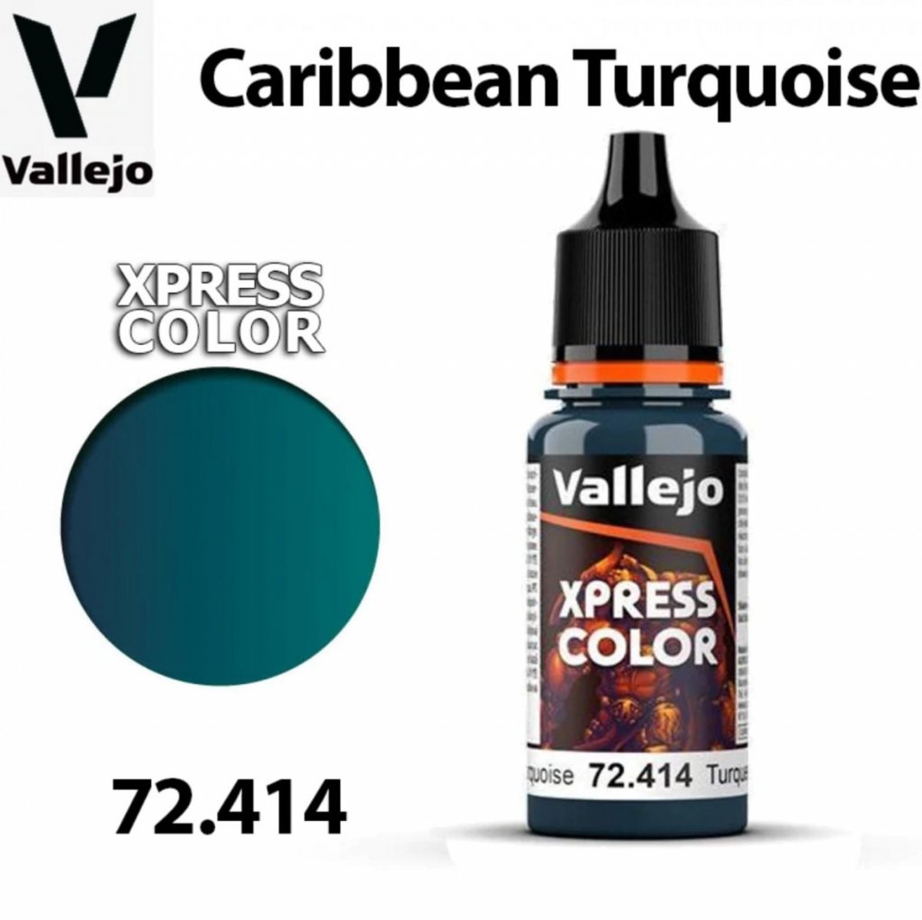 Vallejo 72414 Xpress Color - Caribbean Turquoise 18ml - XPRESS Color ...