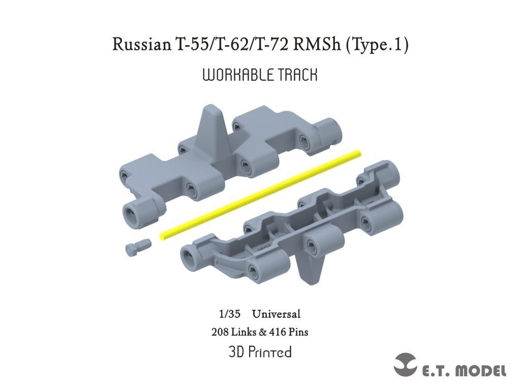 E.T. Model P35-053 Russian T-55 T-62 T-72 RMSh Workable