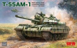 Rye Field Model 5147 T-55 AM-1 Main Battle Tank with Workable Tracks 1/35 
