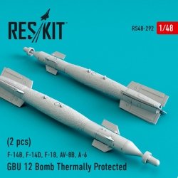 RESKIT RS48-0292 GBU-12 BOMBS THERMALLY PROTECTED (2 PCS) 1/48 
