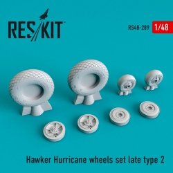 RESKIT RS48-0289 HAWKER HURRICANE WHEELS SET LATE TYPE 2 1/48 