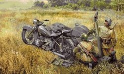 Zvezda 3651 Soviet Motorcycle M-72 with Mortar (1:35)
