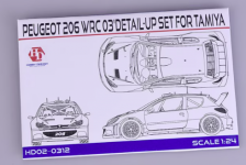 Hobby Design HD02-0312 Peugeot 206 WRC 03 Detail-UP Set (for Tamiya) 1/24