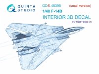 Quinta Studio QDS-48396 F-14B 3D-Printed coloured Interior on decal paper (Hobby Boss) (Small version) 1/48