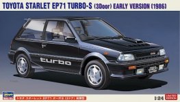 Hasegawa 20687 Toyota Starlet EP71 Turbo-S (3 Door) Early Version (1986) 1/24