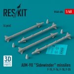 RESKIT RS48-0484 AIM-9X Sidewinder missiles (4 pcs) (3D Printed) 1/48