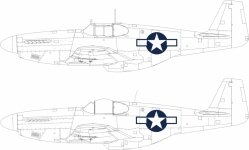 Eduard EX1038 P-51B/ C US national insignia EDUARD 1/48