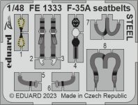 Eduard FE1333 F-35A seatbelts STEEL TAMIYA 1/48