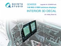 Quinta Studio QD48508 MiG-31BM luminous displays for QD48505/QDS-48505 sets (Hobby Boss) 1/48