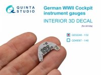 Quinta Studio QD32248 German WWII Cockpit instrument gauges 3D-Printed & coloured Interior on decal paper (All Kits) 1/32