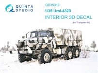 Quinta Studio QD35019 Ural-4320 3D-Printed & coloured Interior on decal paper ( Trumpeter ) 1/35