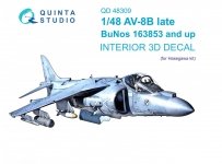 Quinta Studio QD48309 AV-8B Late 3D-Printed & coloured Interior on decal paper (Hasegawa) 1/48