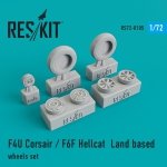 RESKIT RS72-0105 F4U CORSAIR/F6F HELLCAT LAND BASED WHEELS SET 1/72