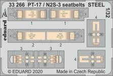 Eduard 33266 PT-17 / N2S-3 seatbelts STEEL ICM 1/32