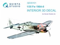 Quinta Studio QD35101 FW 190A-6 3D-Printed & coloured Interior on decal paper (Border Model) 1/35