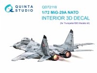 Quinta Studio QD72118 MiG-29A (NATO) 3D-Printed coloured Interior on decal paper (Trumpeter/IBG Models) 1/72