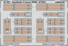 Eduard 32887 Seatbelts France WWII STEEL 1/32