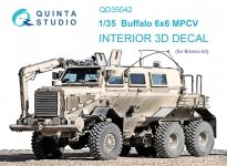 Quinta Studio QD35042 Buffalo 6x6 MPCV 3D-Printed & coloured Interior on decal paper (Bronco) 1/35
