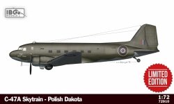 IBG 72910 C-47A Skytrain - Polish Dakota -  ( Hobby Boss plastic ) ( new decals set for 9 painting schemes ) 1/72