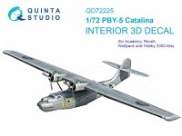 Quinta Studio QD72225 PBY-5 Catalina 3D-Printed & coloured Interior on decal paper (Academy) 1/72