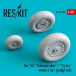 RESKIT RS48-0354 HE.162 SALAMANDER / SPATZ WHEELS SET (WEIGHTED) 1/48
