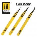 Ammo of Mig 8691 Mini Blade Set - 3 pcs. (1 Mini Blade Straight + 1 Mini Blade Curved + 1 Mini Blade Ripper)