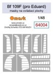 Omask 64004 Bf 109F masks for control surfaces (for Eduard) 1/48