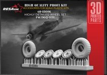 RESArm 48-03006 FW 190 VAR 1 - Wheels under load (3D resin printing) 1/48
