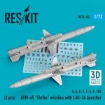 RESKIT RS72-0451 AGM-45 SHRIKE MISSILES WITH LAU-34 LAUNCHER (2 PCS) (3D PRINTED) 1/72