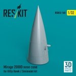 RESKIT RSU32-0165 Mirage 2000D nose cone for Kitty Hawk / Zimimodel kit (3D Printed) 1/32
