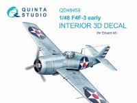 Quinta Studio QD48459 F4F-3 early 3D-Printed coloured Interior on decal paper (Eduard) 1/48