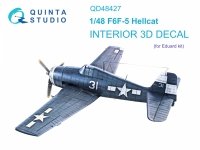 Quinta Studio QD48427 F6F-5 Hellcat 3D-Printed coloured Interior on decal paper (Eduard) 1/48