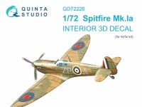 Quinta Studio QD72226 Spitfire Mk.Iа 3D-Printed & coloured Interior on decal paper (Airfix) 1/72