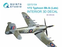 Quinta Studio QD72154 Typhoon Mk.1B Late 3D-Printed coloured Interior on decal paper (Airfix) 1/72