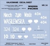 Weikert Decals DEC234 1 i 2 Armia Polska, ZSRR 1943-45 - Pojazdy pancerne, wozy bojowe - vol.1 1/35