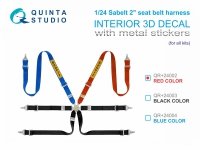 Quinta Studio QR+24002 Sabelt 2inch seat belt harness, red (With metal buckles) (all kits) 1/24