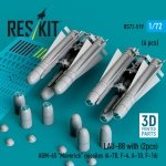 RESKIT RS72-0519 LAU-88 with (2 pcs) AGM-65 Maverick missiles (6 pcs) (3D Printed) 1/72