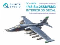 Quinta Studio QD+48438 Su-25SM/SM3 3D-Printed coloured Interior on decal paper (Zvezda/Quinta Models/Arma Models) 1/48