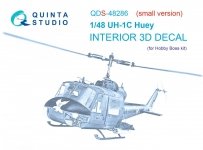 Quinta Studio QDS-48286 UH-1C 3D-Printed & coloured Interior on decal paper (HobbyBoss)(Small version) 1/48